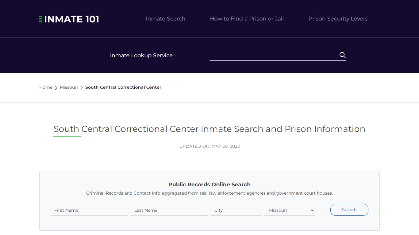 South Central Correctional Center Inmate Search ...